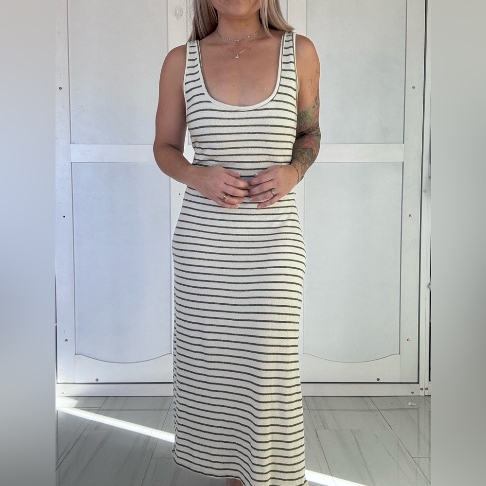 Electric & Rose Camron Striped Terry Dress with Tie Waist